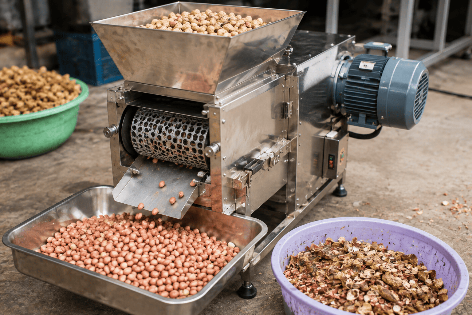 persiapan kacang sebelum dikupas