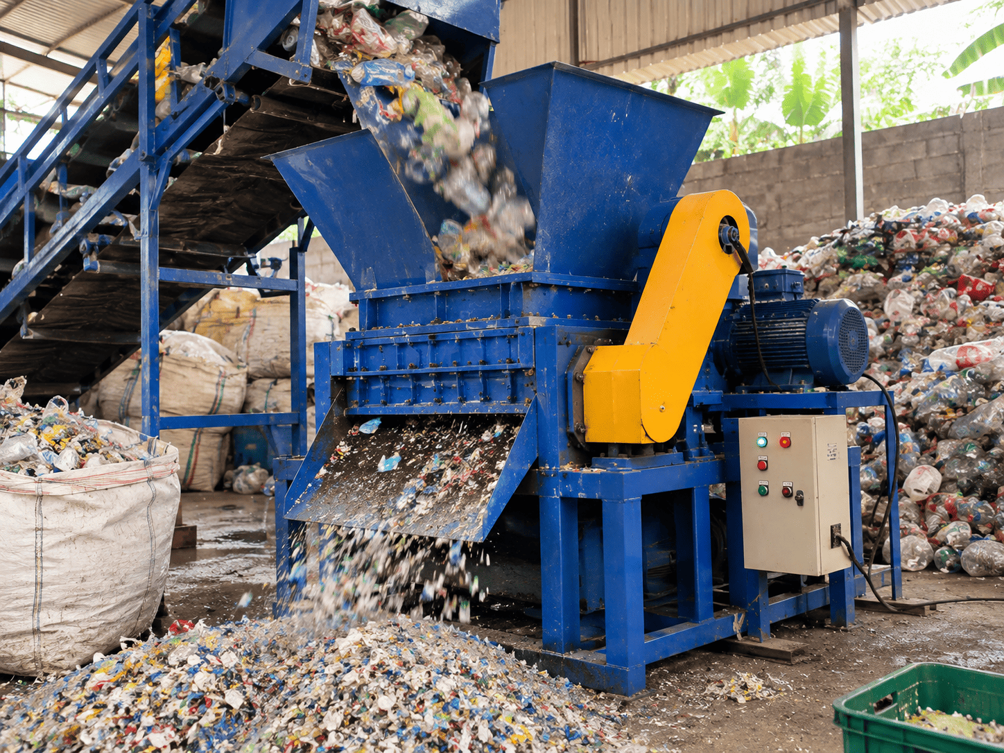 sampah plastik setelah dicacah
