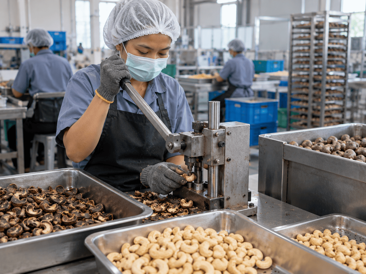 cara mengupas kacang mete dengan benar
