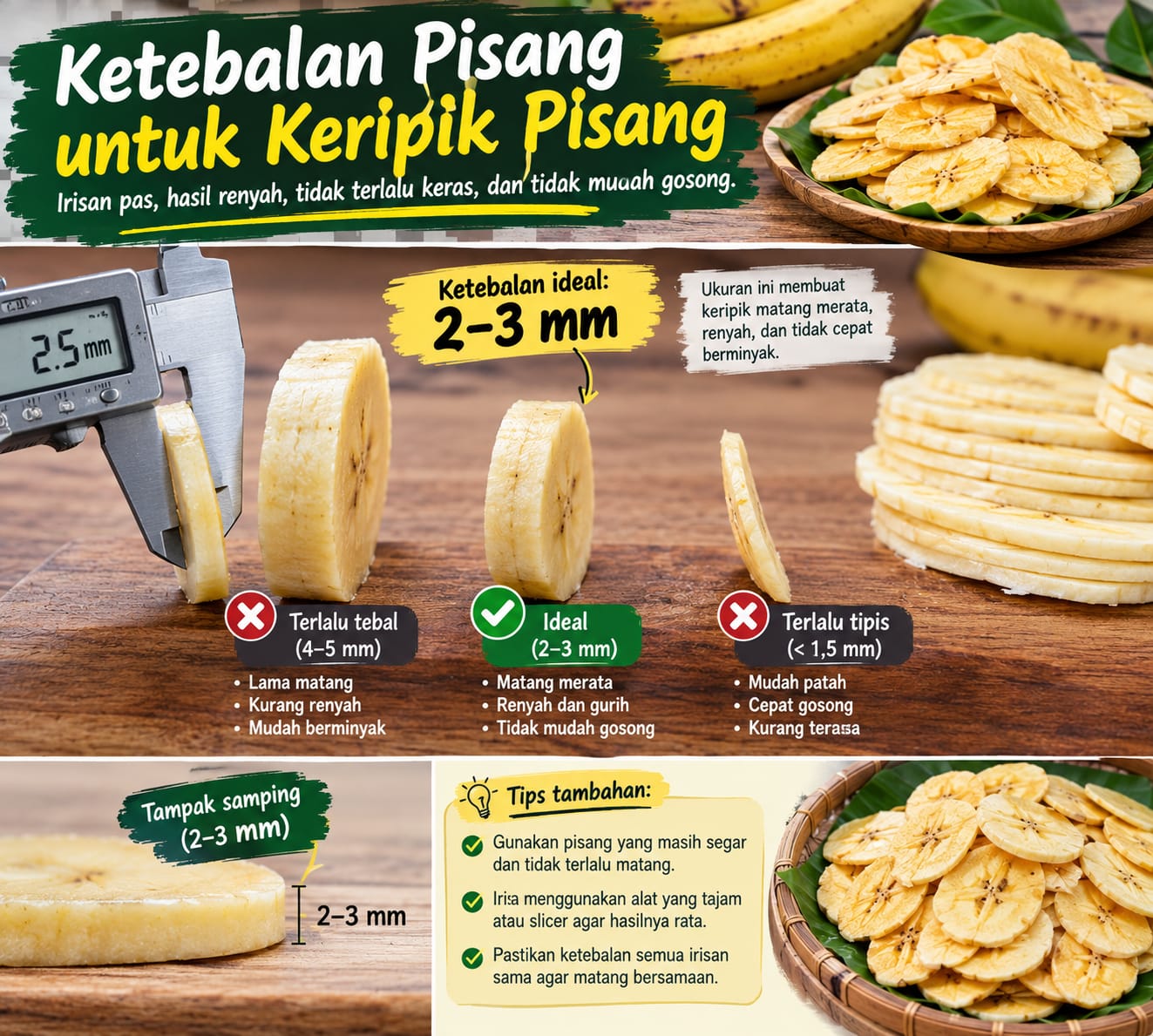 ketebalan pisang untuk keripik